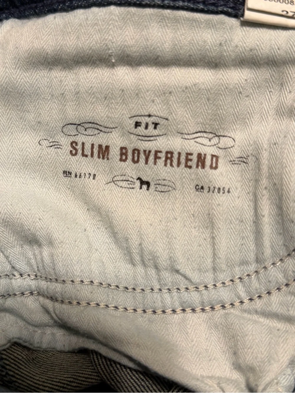 Holding Horses Slim Boyfriend Crop Jeans Womens 27 Blue Cuffed Mid Rise Denim
